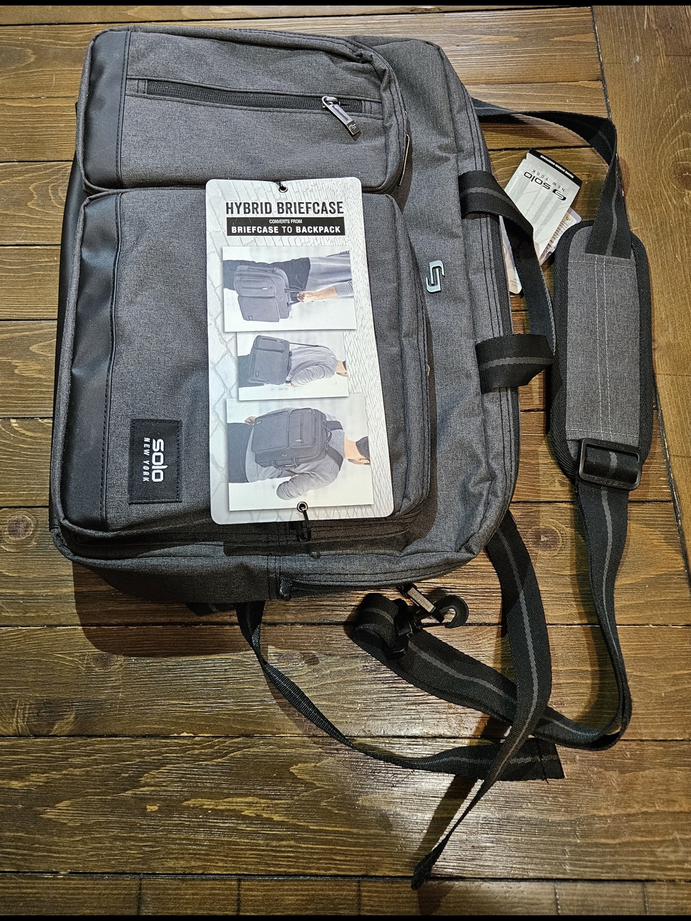 Solo New York Brand New Unopened Hybrid Briefcase to Backpack - Gray